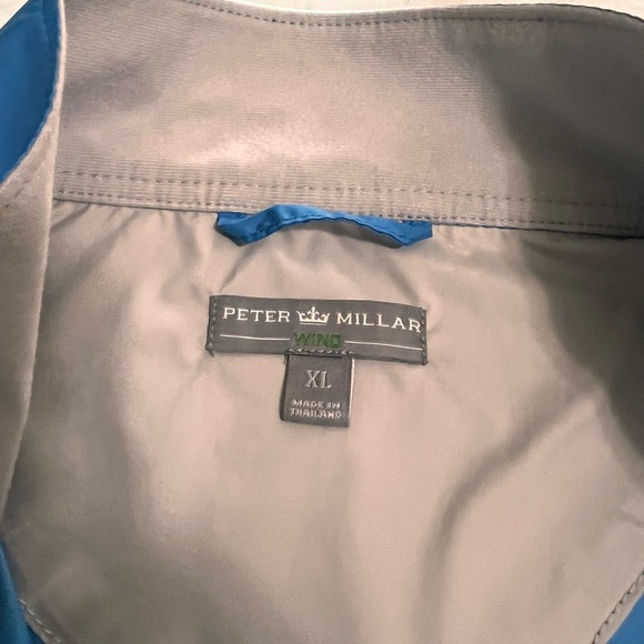 Peter Miller Blue Quarter Zip Pull On Golf Jacket Windbreaker Men’s Size X-LARGE - Picture 2 of 4